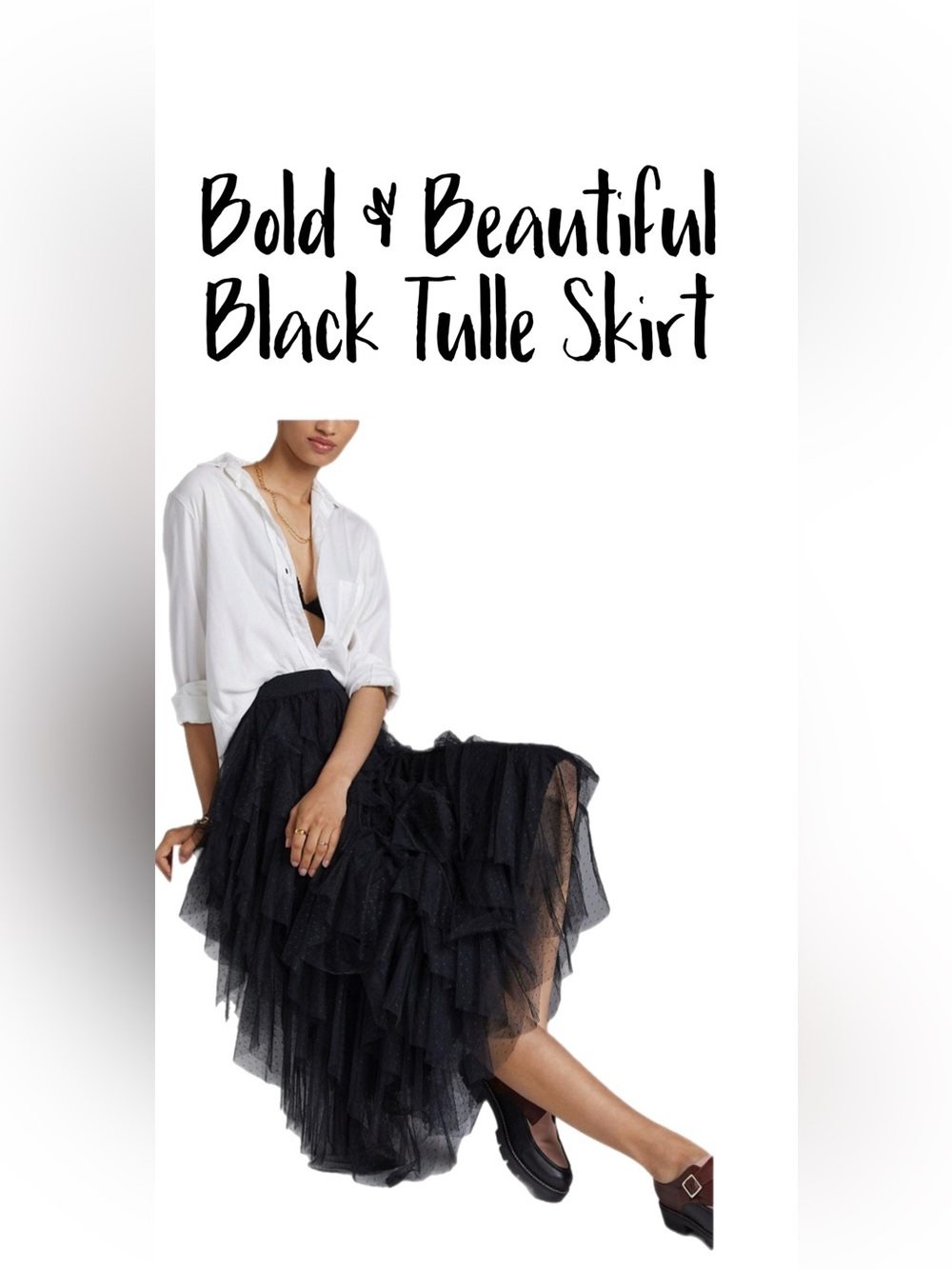 Black BOHEMIAN Tulle Skirt-NWOT